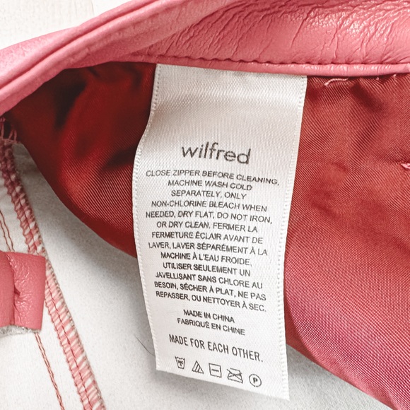 Aritzia Wilfred Melina Faux Vegan Leather High Rise Summer Fall Chic Pants Pink - Picture 10 of 14